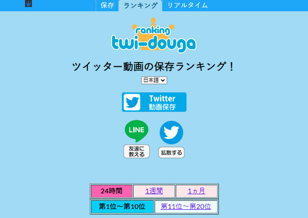 ツイッター保存ランキングサイトtwidouga